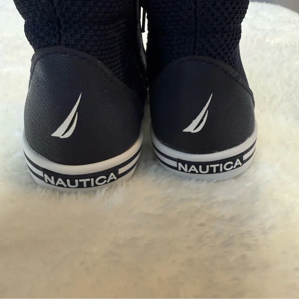Nautica Navy Blue Kids Sneakers with Zip Closure Size 8